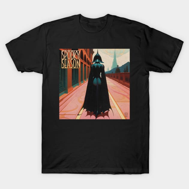 Halloween Spooky Season Black Widow Pulp Cover T-Shirt by DanielLiamGill